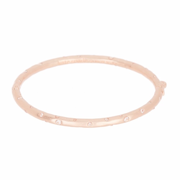 kate spade Jewelry - Kate Spade Rose Gold plated stone bangle